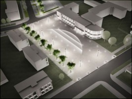 wizualizacje Plac przed hotelem Hutnik