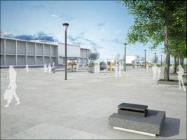 wizualizacje Plac przed hotelem Hutnik