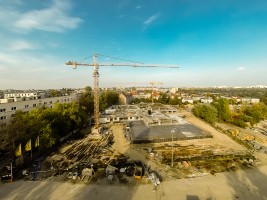 Trwają końcowe prace przy wykonywaniu konstrukcji żelbetowej kondygnacji parteru
