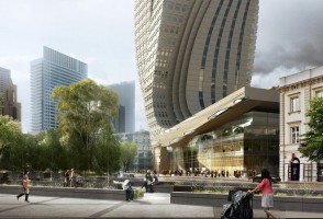 wizualizacje Biurowiec w miejscu Teatru Żydowskiego